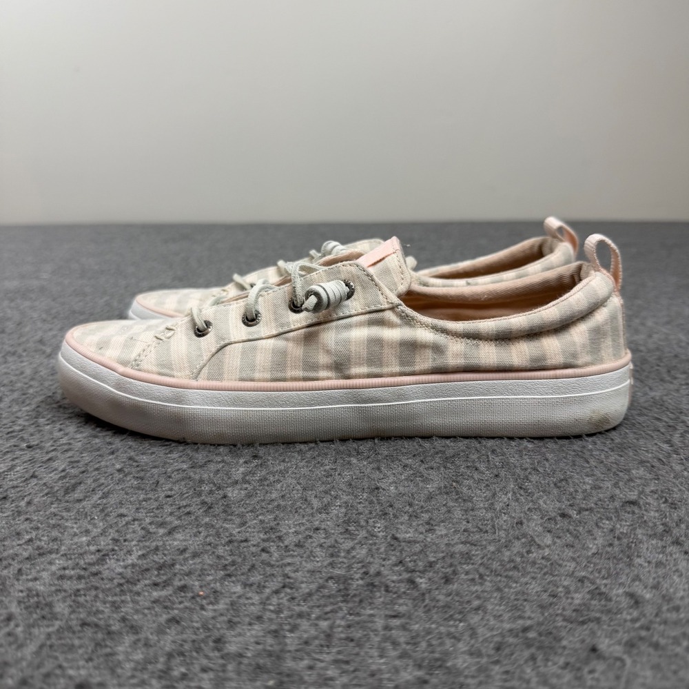 Sperry Crest Vibe Sneaker Women's 9 Pink Cream Striped Low Top STS88684
